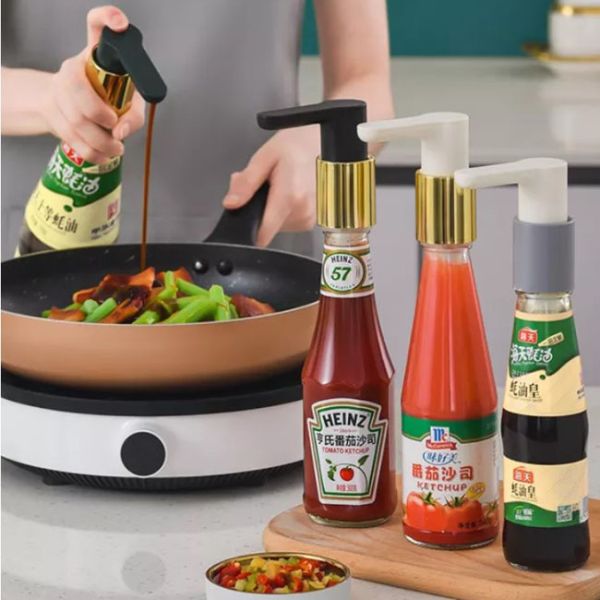 Kitchen tools Leak-Proof Squeeze Hand Press Bottle Oyster Sauce Dispenser Pump