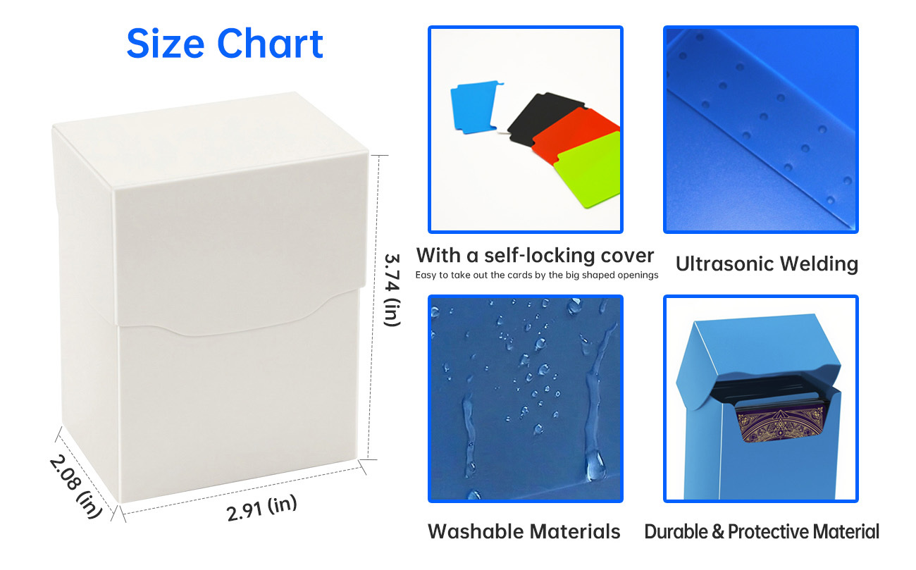 TCG Custom Deck Box White PP Plastic Cardboard Card Holder
