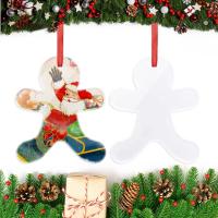 Christmas Gingerbread Man Xmas Tree Hanging Decoration Blanks Glass Sublimation Christmas Ornament
