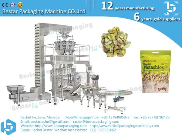 Automatic granules pouch packaging machine with 14 heads weigher teflon treatment BSTV-450AZ