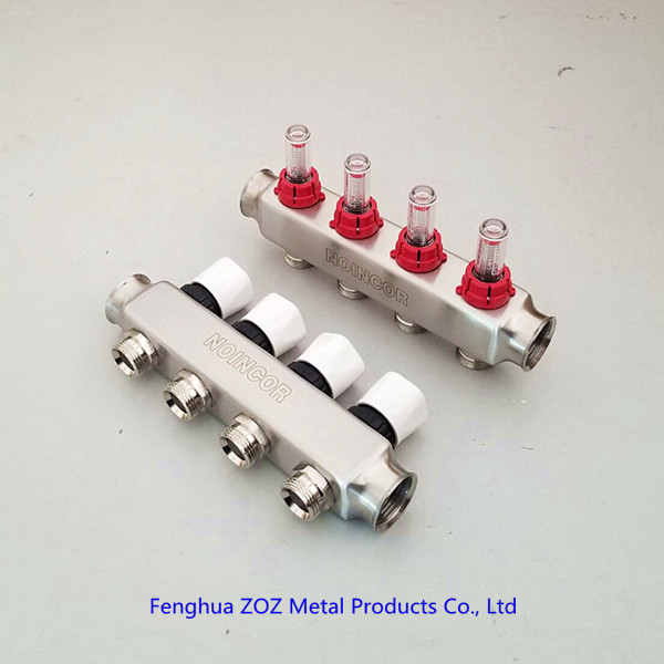 Stainless Steel UFH 4-Port Manifolds for Underfloor Heating systems