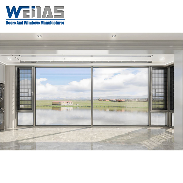 Low-E Tempered Glass Casement Aluminium Glazed Window For Residential Building