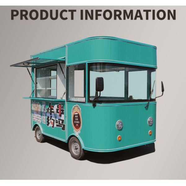 External Power  Motor Food Truck Van Kitchen Square Style Electric Ice Cream Car 4x2