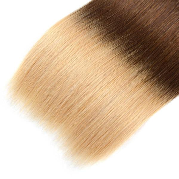 Weave brasileiro do cabelo de Ombre de 3 tons, extensões reais retas de seda do cabelo de Ombre