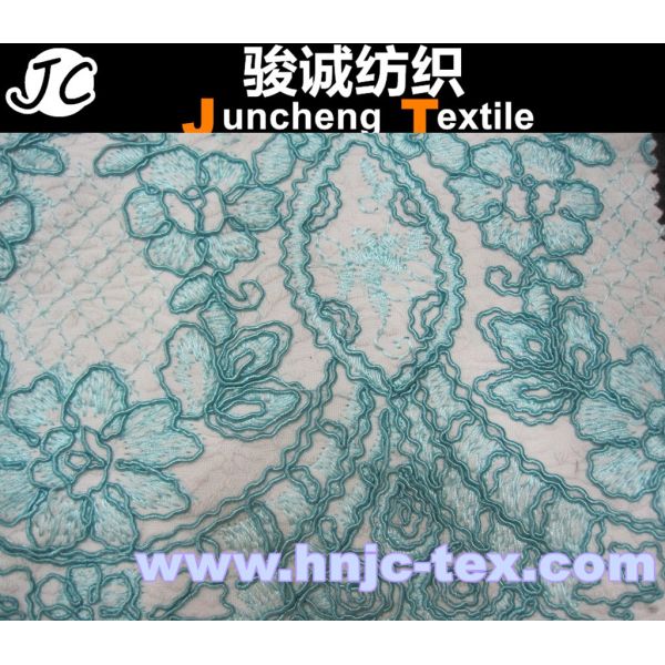 Excellent Quality Knitted Cotton/Nylon Embroidered Lace fabric Wholesale