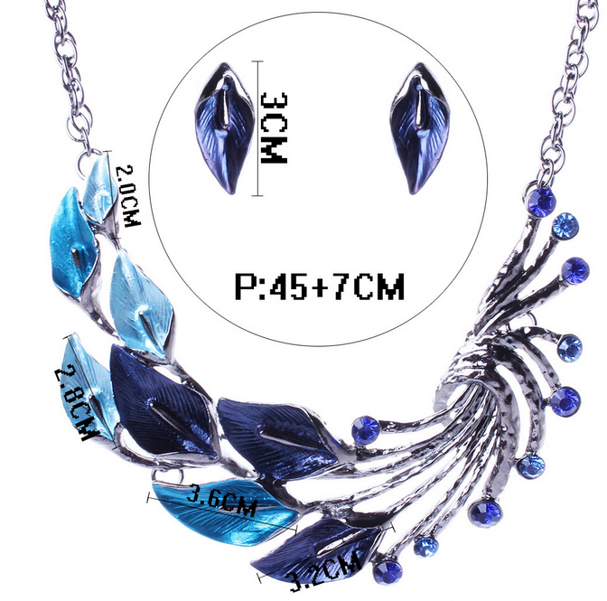 European and American retro color drip plus drill leaves sweater chain kit