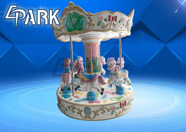 6 People Horses Carousel Kiddie Ride Coin Operated With Gorgeous Lighting
