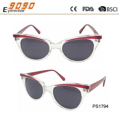 2017 new round  Lady sunglasses, made of plastic, with UV 400 Protection Lens