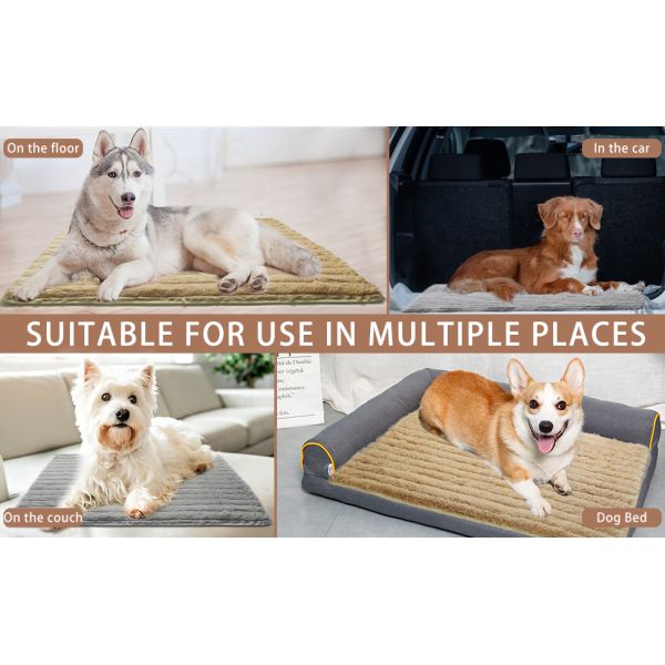 Self Warming Dog Bed Mat, Soft Plush Pet Sleeping Pad for Dog Cats, Winter Pet Blanket for Dog Bed, Couch, Sofa, Car