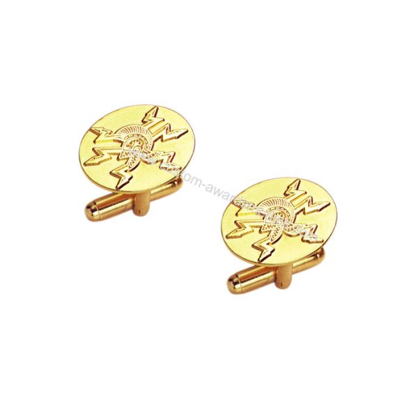 Promotional Gift Personalised Fashion Die Stamping Cufflinks, Enamel Cufflinks With Gold Plating
