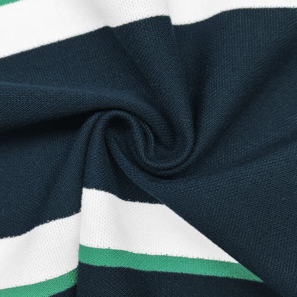 Custom Green Black and White Stripes Fabric, Soft Cotton Striped Pique Fabric for Baby Cloth