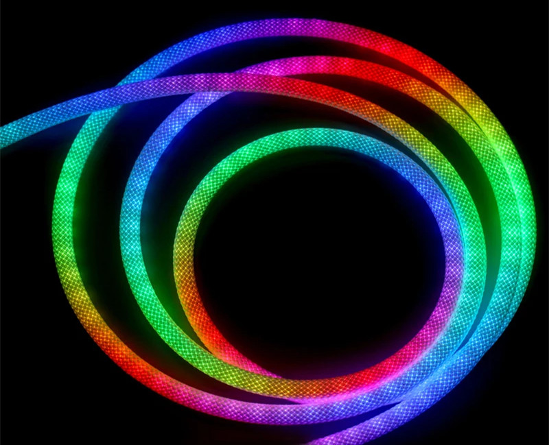 RGB Smart диаметр 20 мм водонепроницаемый тканевый неоновый светодиодные световые ленты для декорации