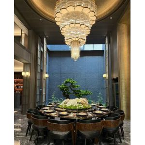 Hotel Project Decoration Staircase Hanging Pendant Lighting Crystal Chandelier