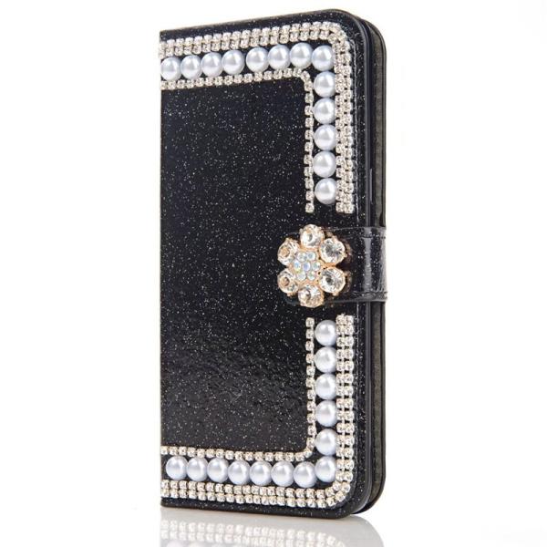 Book style shinny stand bling diamond leather wallet phone case for samsung s8 s8 plus