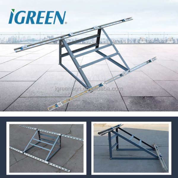 IGREEN Hot-dip Galvanized Steel Bracket For Solar Panel Mounting Structure With 120-Year Warranty Gray