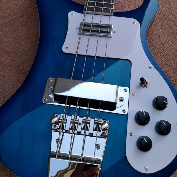 2017 Best Bass Top quality Rick 4003 model Ricken 4 strings Electric Bass guitar in blue color, Chrome hardware, Free sh
