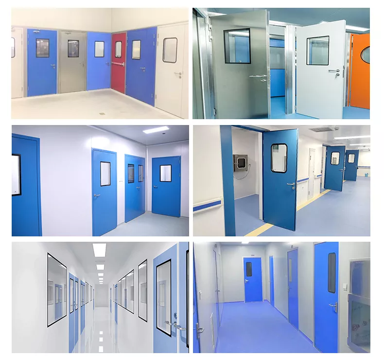 Metal laboratory door clean room automatic swing doors for hospital