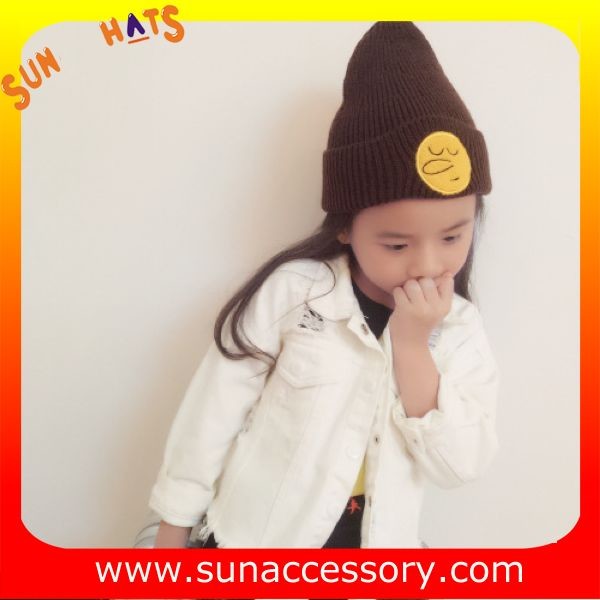 AK170191 Sun Accessory fashion cheap winter knitted baby beanie hats for kids,MOQ only 3 pcs