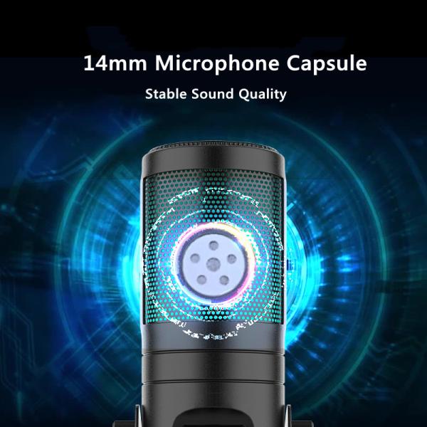 One Touch Mute USB Recording Microphone for Studio Vocal Microphone and Best Podcast USB Microphone