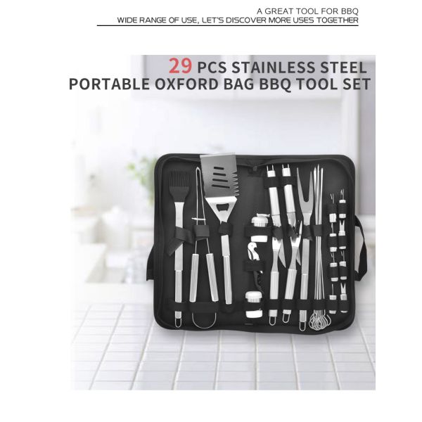 Аксессуары для кемпинга на открытом воздухе Портативные инструменты для барбекю с индивидуальным логотипом и сумкой для ношения