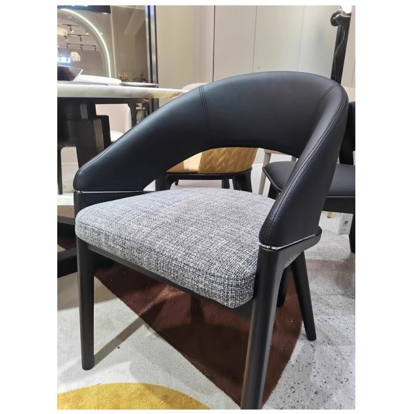 Nordic Solid Wood Dining Chair Home Hotel Department Restaurant Leather Negotiation Soft Chair