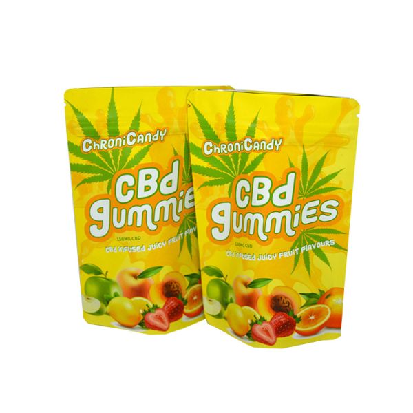 Weed Flower Mylar Zipper Bags CBD Gummy Skittles Edible Smell Proof Foil Dispensary