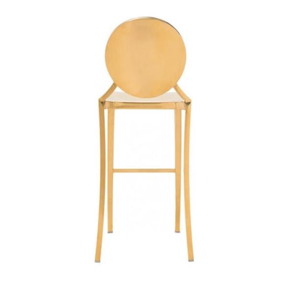 Hot sales Gold Stackable Stainless Steel frame Round back Armless Bar Chair Barstool