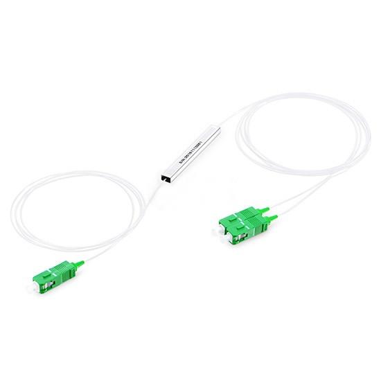 Mini 900um Plc Splitter 1x2 , SC/APC Single Mode Fiber Splitter