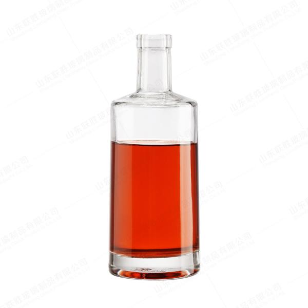 ODM 500 ml 700 ml 750 ml garrafa redonda de vidro de licor com cortiça de vedação em T