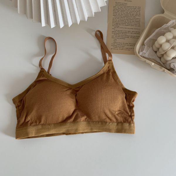 New Style Women Wholesale Pure Cotton Ribbed Bra Thin Slim Girl Special Cotton Bra Low Minimum Order Quantity Wholesale