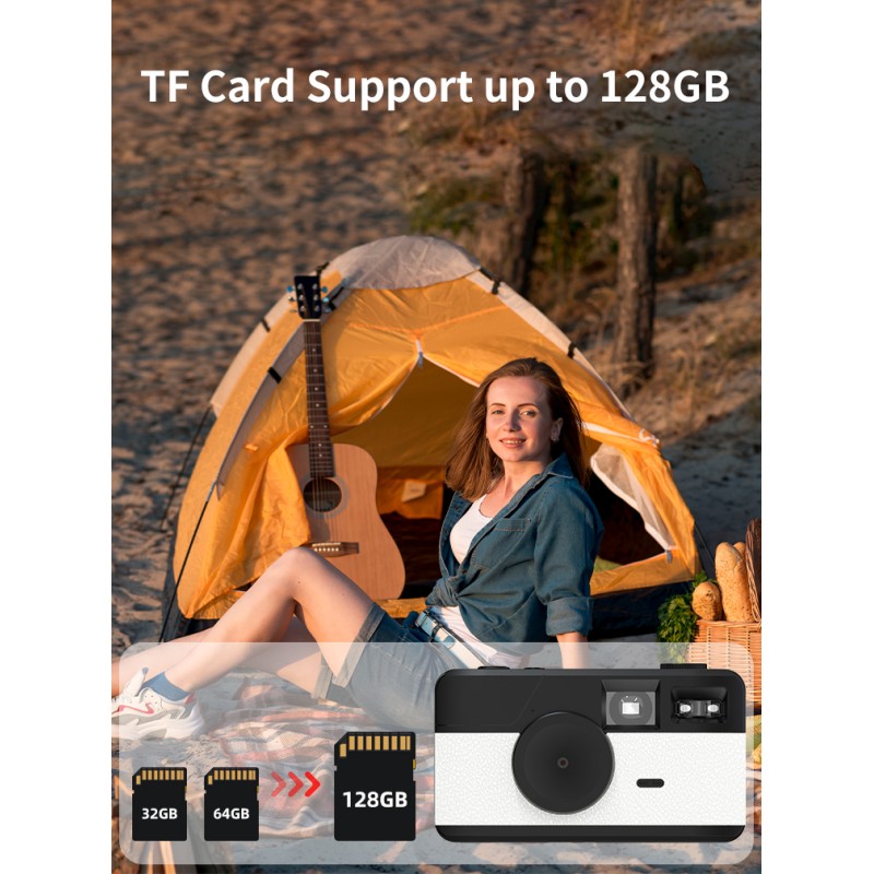 Retro Screenless Digital Camera Screen-free 8 Mode Filters Without Screen 8MP Photo With Photo Counter LED Flash Camping Camera