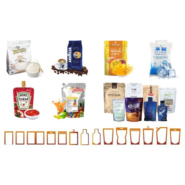 Fully Automatic High Speed Three Servo Food Beverage Chemical Pouch Filling Horizontal multifunctional packaging machine