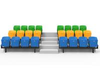Asiento al aire libre modificado para requisitos particulares del estadio del color, material fijo del HDPE del asiento del teatro