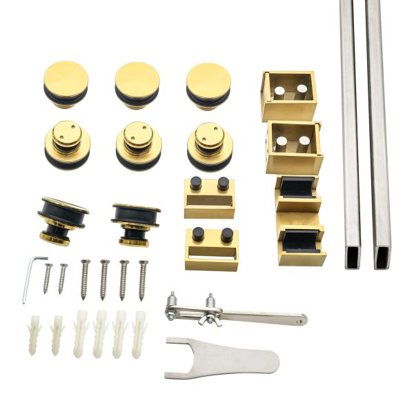 Двухдверная стальная сталь 304 стеклянная роликовая дверь с круглой формой подноса