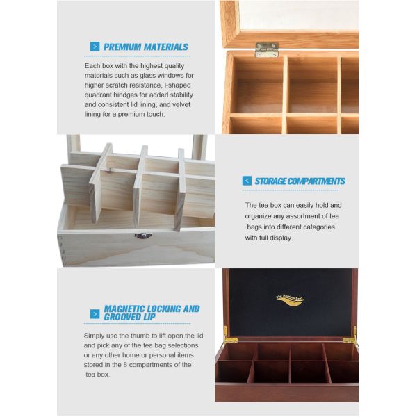 Organize Your Office Supplies in Style with a Rustic Wooden Storage Box and 4 Drawers
