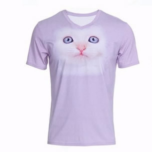 Round neck sublimation printing polyester short sleeve T-shirt