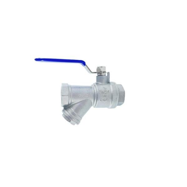 Valve à bille de filtre de type Y en acier inoxydable avec écouteur d'eau