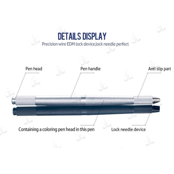 Metal Permanent Makeup Manual Tattoo Pen Multifunctional Red , Gold , Silver