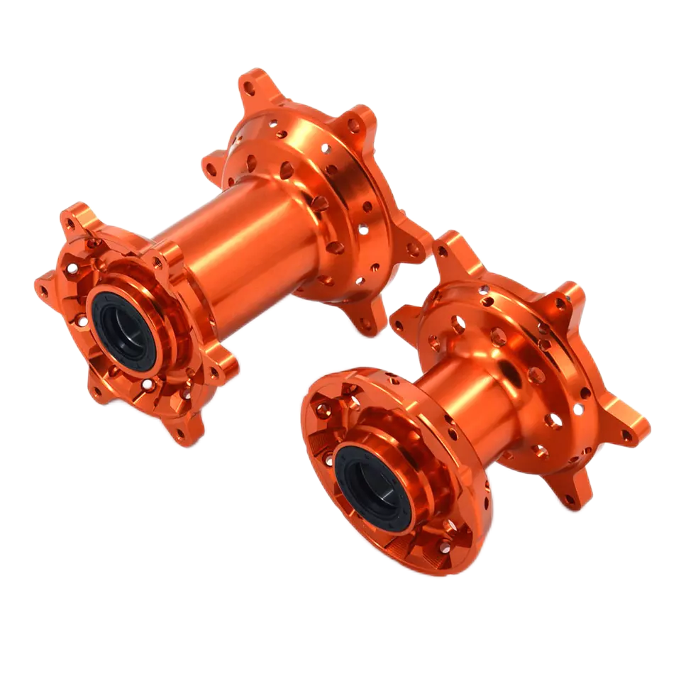 Precision CNC Machined Orange MX Front Rear Wheels Hubs Set for KTM 125-530 2003-2017
