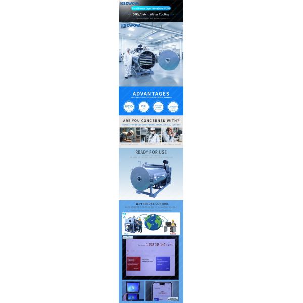 AC220V Freeze Dryer Industrial 50Kg Food Lyophilizer Senova Biotech
