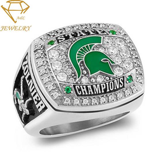 Customize silver metal football championship ring sports championship rings for teams