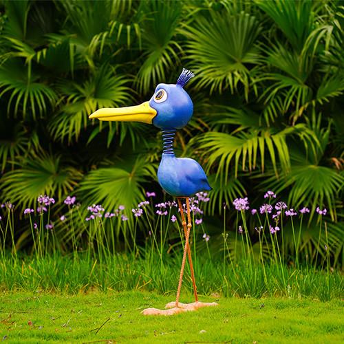O pássaro exterior de Big Blue do metal dos ornamento do jardim do metal personalizou