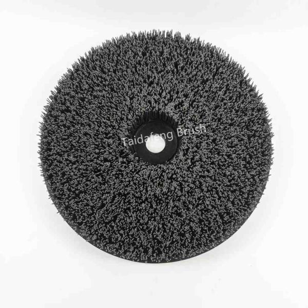 High Density Abrasive Nylon Round Disc Brush Polishing And Deburring Wire Brush