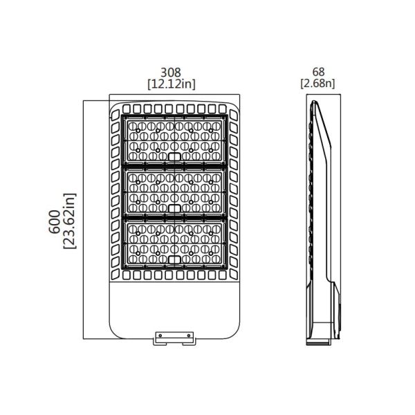 IP66 250w 300w Led Shoebox Light Hight Efficiency Microwave Sensor Control