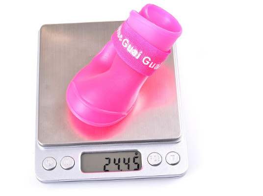 Pet supplies silicone rain boots, non-slip pet shoes, candy color fashion cute dog shoes,red,yellow,pink,black;