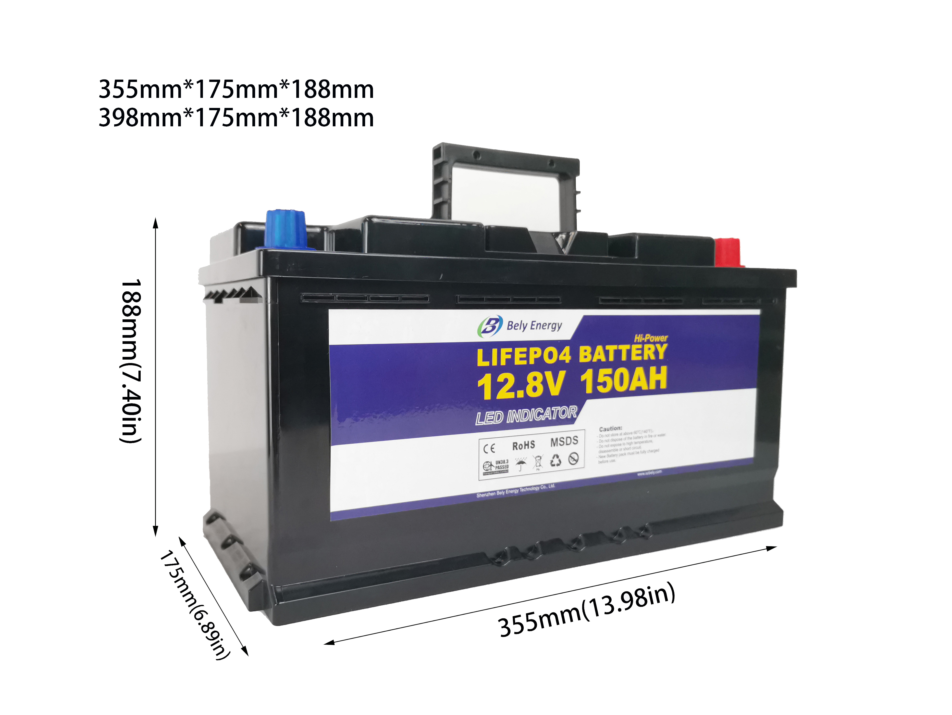 1920WH перезаряжаемые LiFePO4 батарея 12V 150AH с контролем LCD