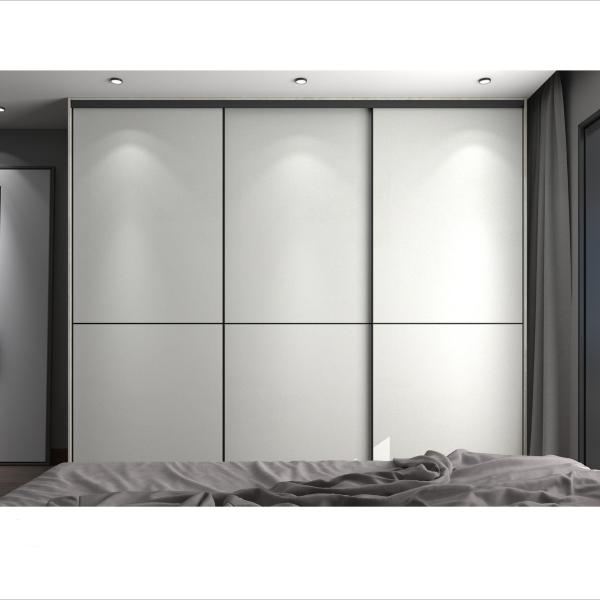 Wooden Painting Melamine White Grey Wardrobe Multi Color Sliding Door Modern