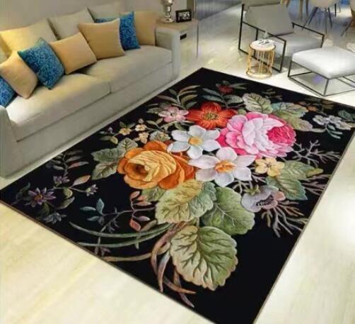 Hand Painted Printed Tatami Mat Home Full Living Room Floor Carpets Machine Washable
