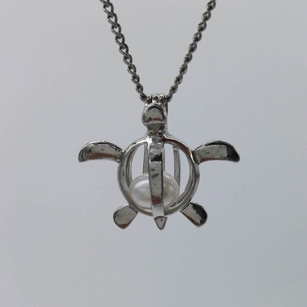 Silver Pearl Cage Locket Pendant Essential Oil Diffuser Oyster Neckalce Jewelry Findings