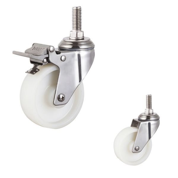 100x32mm Chemical Resistant Threaded Stem Swivel Caster